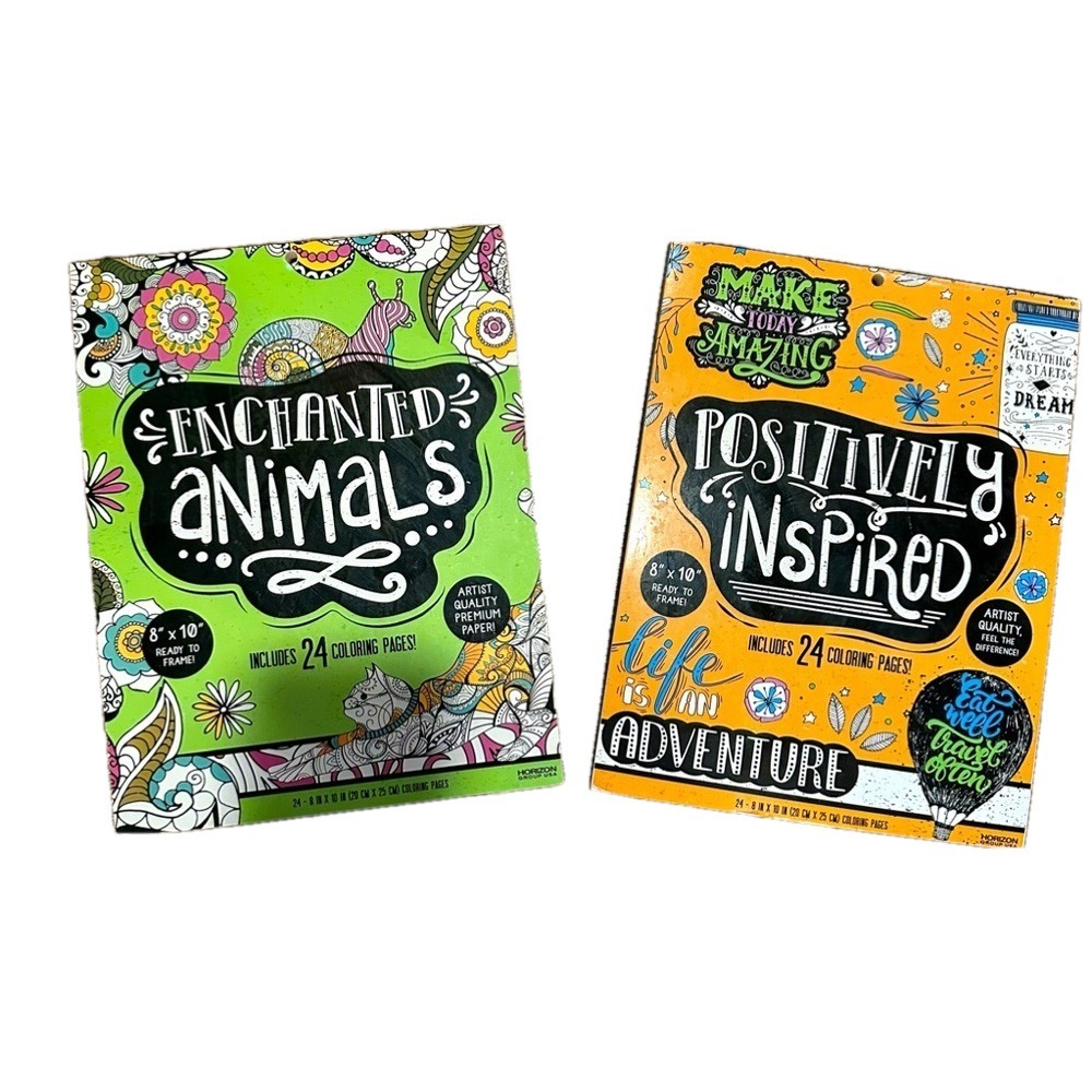 Positively Inspired & Enchanted Animals Coloring Book Set